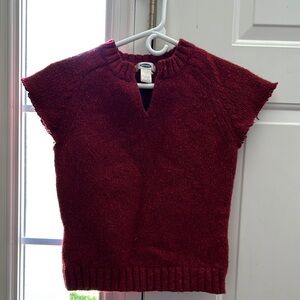 Old Navy Red V-Neck Sweater Classic Knit
